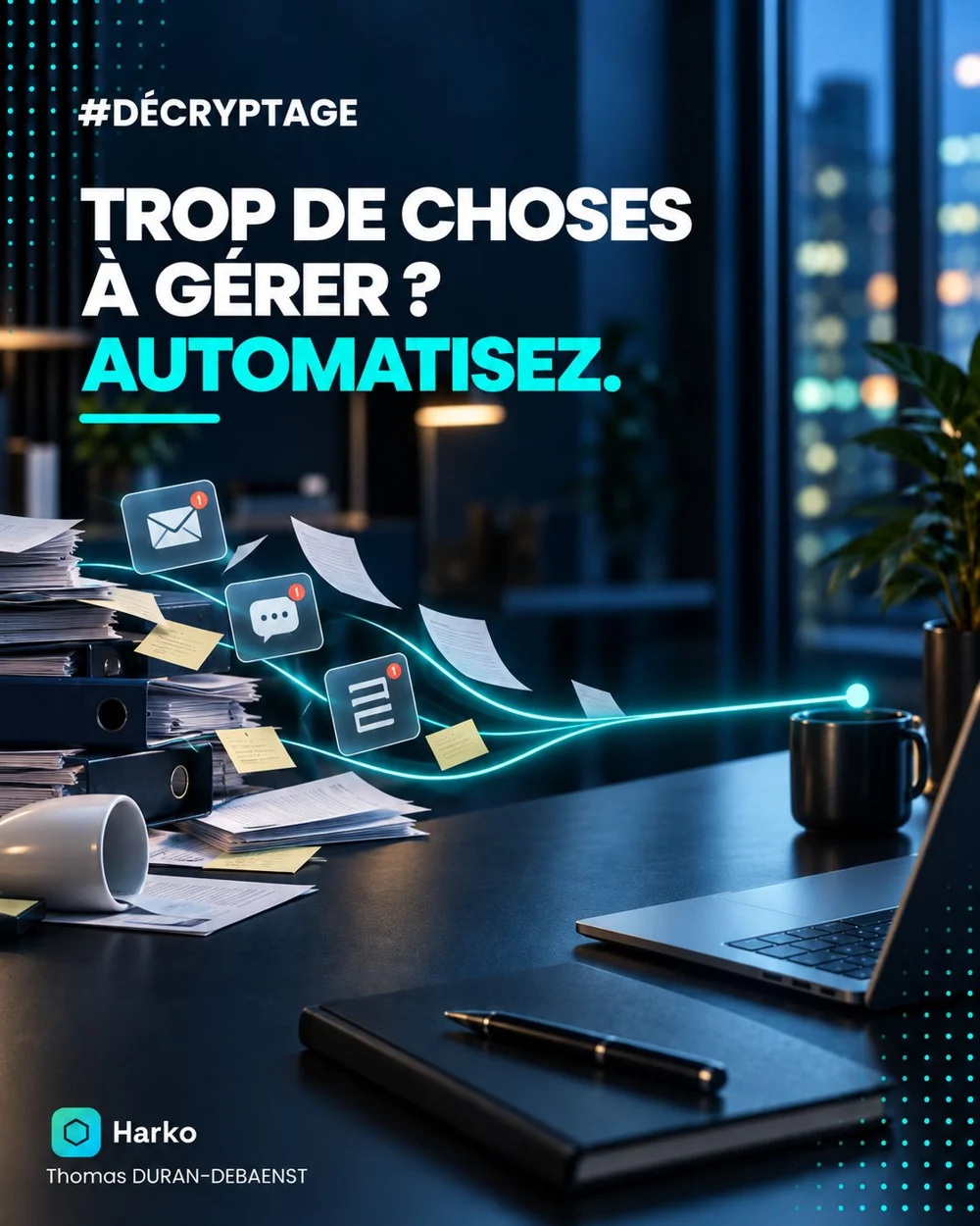 Visuel Harko : trop de choses à gérer ? Automatisez.